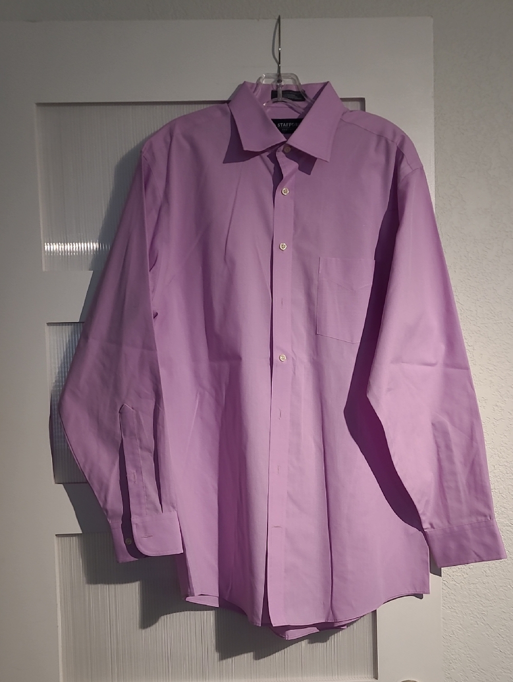 Stafford Men's Purple Dress Shirt - Point Collar